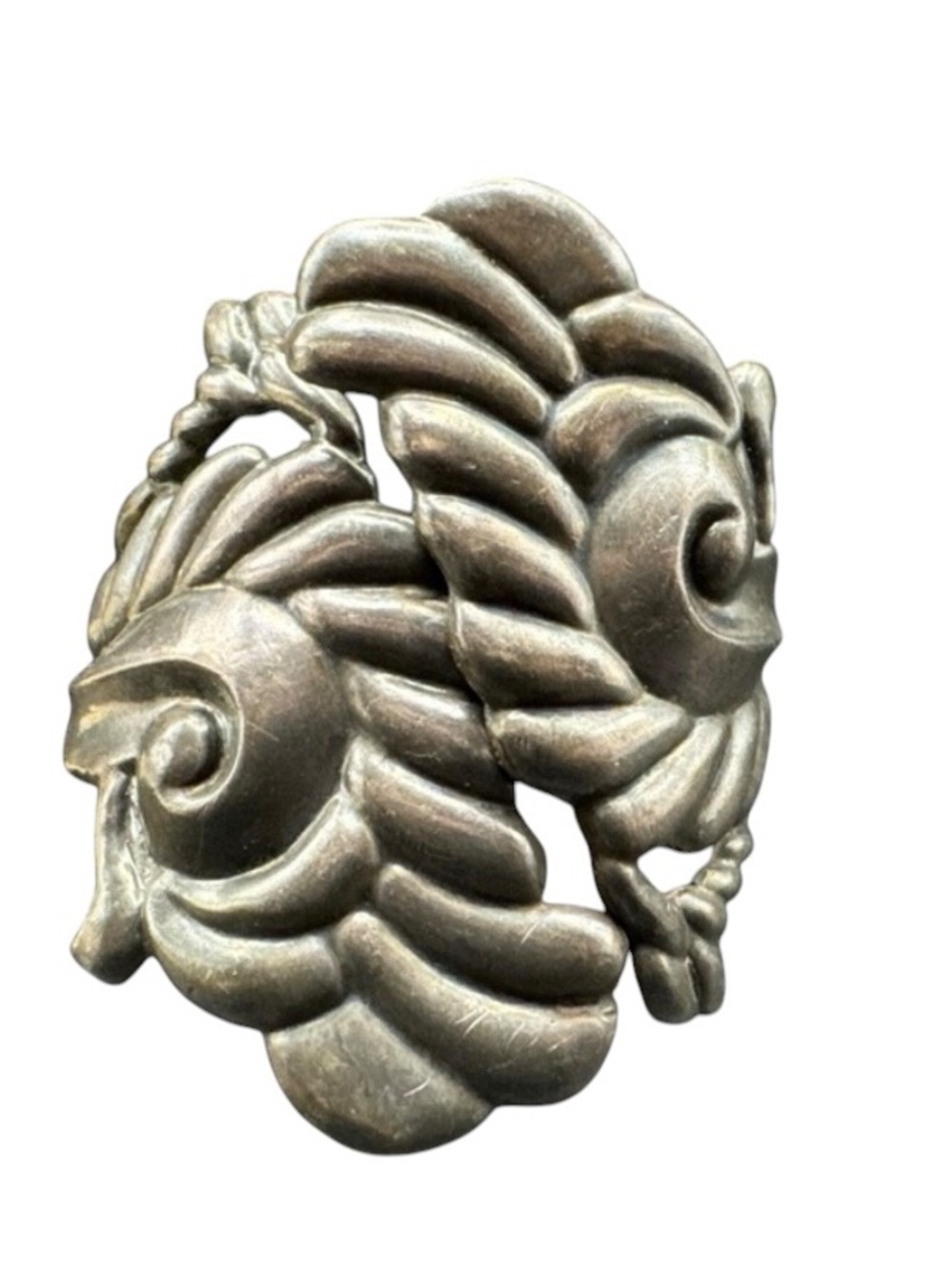 Vintage Sterling Silver Taxco Chunky Modernist Swirl Cloud Clamper Bracelet 6.5” - Picture 5 of 8